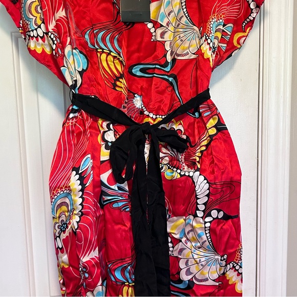 A.B.S. Collection Red Silk Mini Kimono Day Dress | New with Tags | Size: Small - Picture 5 of 14